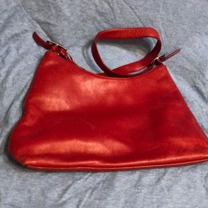 1980s HOBO red Soft Leather Bag